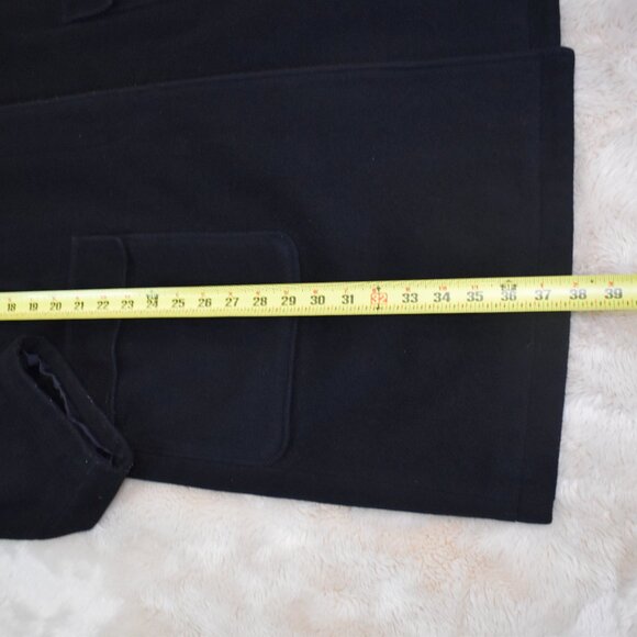 Vintage Calvin Klein Wool Hooded Long Coat Black Size 14 Medium Wool Blend - Picture 6 of 13
